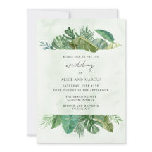 Casamento de Destino de Praia de Folha Tropical