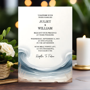 Convite Casamento de Destino de Praia do Oceano de Verão d