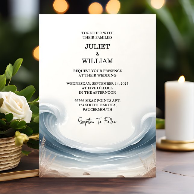 Convite Casamento de Destino de Praia do Oceano de Verão d (Criador carregado)