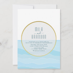 Convite Casamento de Destino de Praia Minimalista