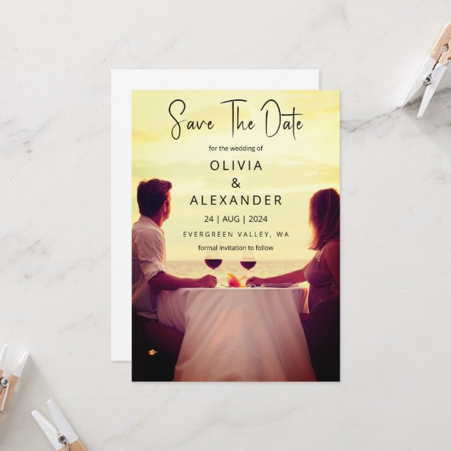 Convite casamento de destino de praia tropical exceto data (Frente/Verso In Situ)