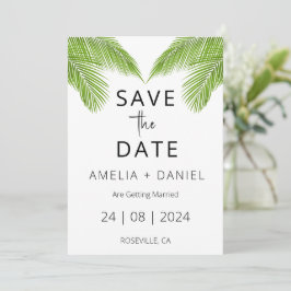 Convite casamento de destino de praia tropical exceto data