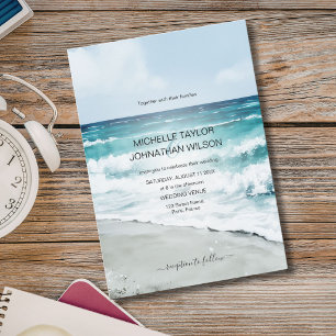 Convite Casamento de Destino de Praia Tropical no México