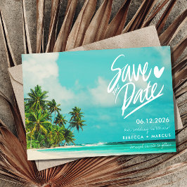 Convite Casamento de Destino de Praia Tropical Salvar a Da