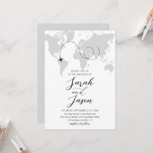 Convite Casamento de Destino do Mapa Mundial de Aventura v