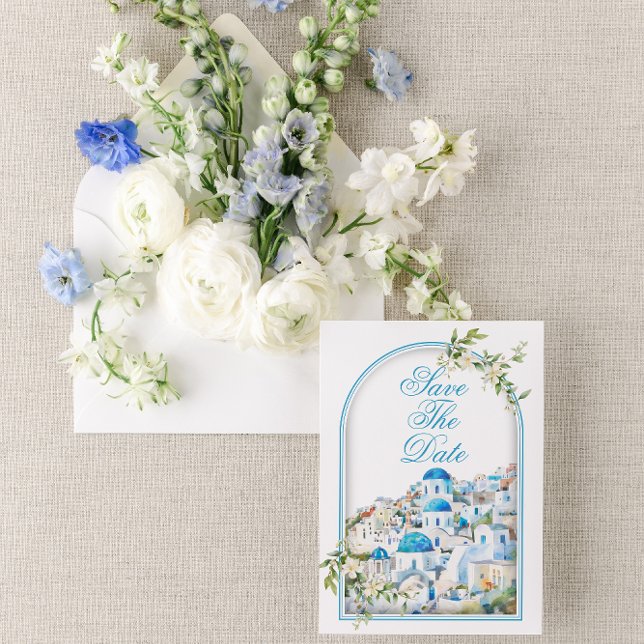 Convite Casamento de Destino do Mediterrâneo Salvar a Data (Criador carregado)