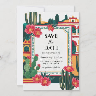 Convite casamento de destino do méxico, salvar as datas