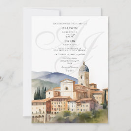 Convite Casamento de Destino do Monograma Italiano Elegant
