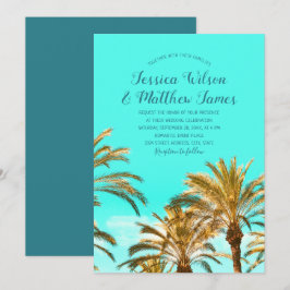 Convite Casamento de Destino do Oceano Ártico de Palma de