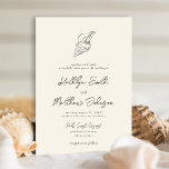 Convite Casamento de Destino do Oceano de Praia Moderna Sh<br><div class="desc">Shell Modern Ivory Beach Ocean Cartão de Convite Para Casamento De Destino. Celebre o seu dia especial com esta elegante e bela carta de convite para casamento para embelezar a sua ocasião especial. Todos os textos estão pré-organizados para que você personalize fácil e rapidamente com seus próprios detalhes. Se você...</div>