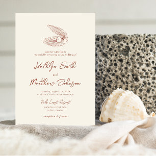 Convite Casamento de Destino do Terraota Shell Beach Ocean