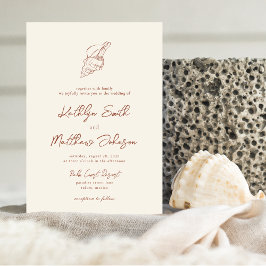 Convite Casamento de Destino do Terraota Shell Beach Ocean