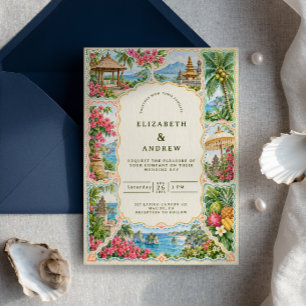 Convite Casamento de Destino em Bali Telhas