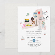 Casamento de Destino em Nova York EUA aquarela