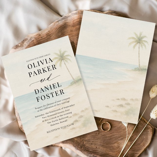 Convite Casamento de Destino em Praia Tropical (Criador carregado)