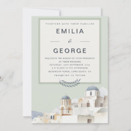 Convite Casamento de Destino em Verde Oliva | Elegante