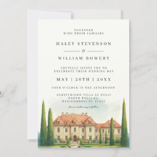 Convite Casamento de Destino em Villa Italiana em Tuscany 