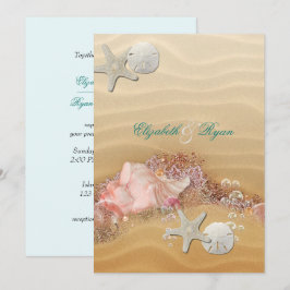 Convite Casamento de Destino Estrela do Mar Conchas de Pra