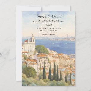 Convite Casamento de Destino Europeu em Lisboa Portugal