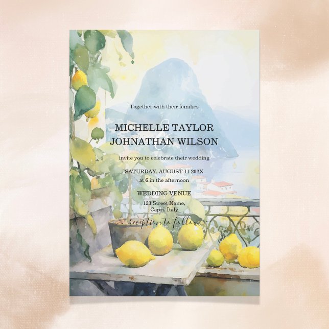 Convite Casamento de Destino Itália Capri Cinque Terre (Criador carregado)