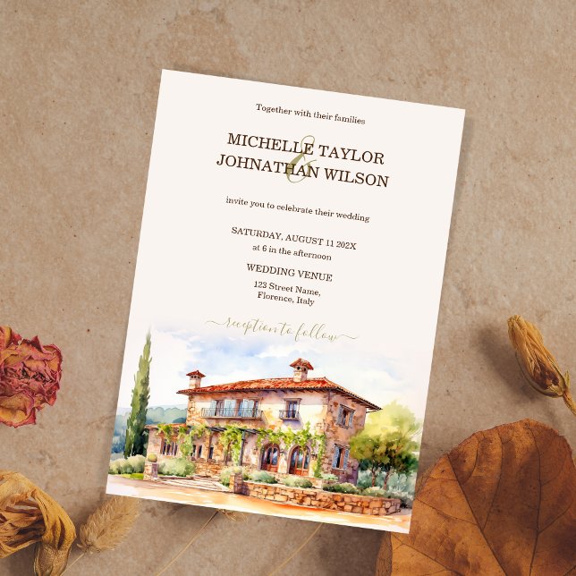 Convite Casamento de Destino Itália Toscana Florença (Criador carregado)