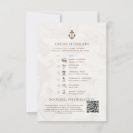 Convite Casamento de Destino Itinerário de Viagem de Cruis