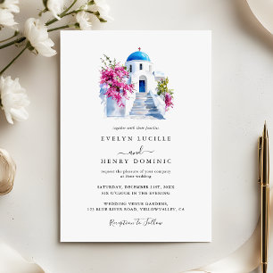 Convite Casamento de Destino Moderno Bougainvillea Santori
