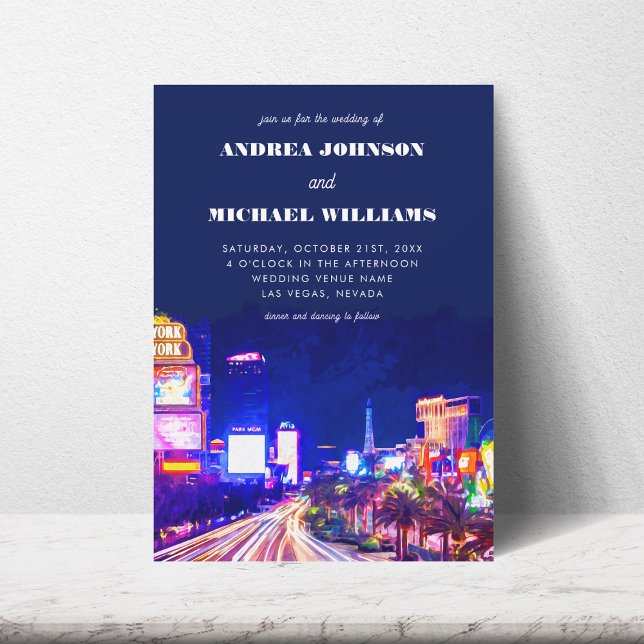 Convite Casamento de Destino na Cidade de Las Vegas Nevada (Criador carregado)