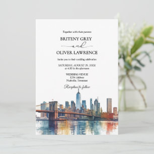 Convite Casamento de Destino na Cidade de Nova York com Aq