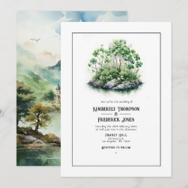 Convite Casamento de destino no Irlanda em aquarela