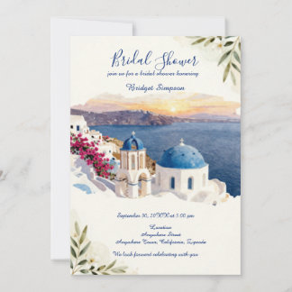 Convite Casamento de destino Santorini Blue
