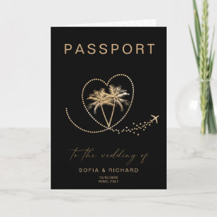 Convite Casamento de Destino Tropical Código QR de Passapo