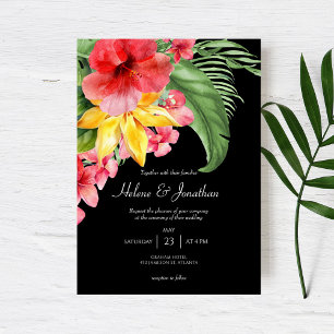 Convite Casamento de Destino Tropical de Black Beach