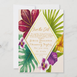 Convite Casamento de Destino Tropical Salvar a Data