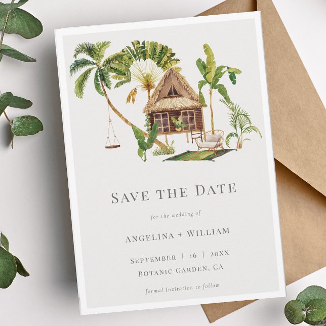 Convite Casamento de Destino Tropical Salvar a Data (Criador carregado)