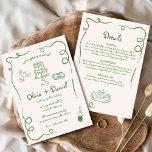 Convite Casamento de Detalhes Verdes Franceses Desenhados<br><div class="desc">Ponha o tom para uma celebração de eterno com este Convite de Casamento Whimsical Francês Vintage, Desenhado à Mão. Apresentando ilustrações florais artísticas e intrincadas e uma fonte romântica inspirada na safra, esta design exumenta elegância e charme. Seus elementos balísticos se combinam perfeitamente com a estética rural francesa, criando um...</div>