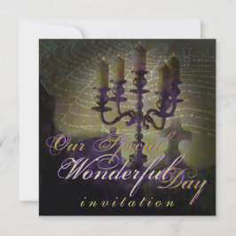 Convite Casamento de Dia das Bruxas de Candelabra Dark Rom