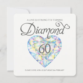 Convite Casamento de diamante amor tão forte coração aquar