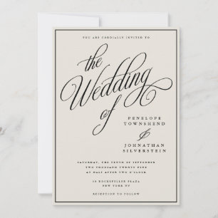Convite Casamento de Dinheiro Antigo Elegante Script Marfi