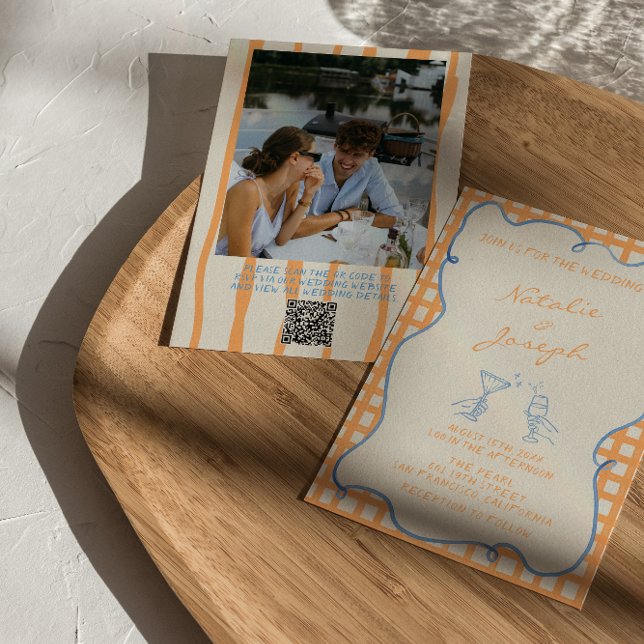 Convite Casamento de Diversão de Código QR de Foto Imporal (Criador carregado)