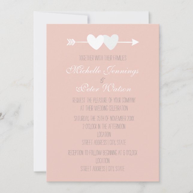 Convite Casamento de Dois Corações (Frente)