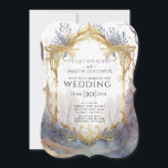 Convite Casamento de Dourado Quadro Florestal Encantado<br><div class="desc">Portal encantado para um tema de casamento mágico da floresta,  para um convite de casamento ao estilo fantasia místico.</div>