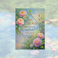 Casamento de Dreamy Lakeside Garden salvar a data