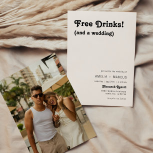 Convite Casamento de Drinks Grátis Chic Retro Moderno