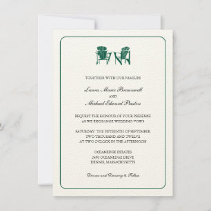 Convite Casamento de duas cátedras Adirondack