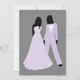 Convite Casamento De Duas Noivas (Lilac E Cinza)