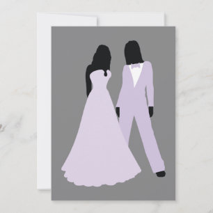 Convite Casamento De Duas Noivas (Lilac E Cinza)