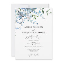 Casamento de Dusty Blue Elegant Floral Watercolor
