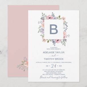 Convite Casamento de Dusty Rosa Florals