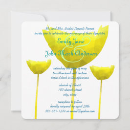 Convite Casamento de elegância Amarelo Poppy
